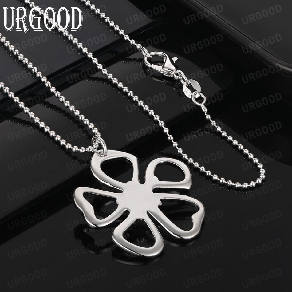 925 Sterling Silver Simple And Exquisite Hollow Flower Pendant Necklace - Fashion Wedding Jewelry