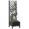 Planter with Trellis and Wheels Black 40 X 40 X 131.5 Cm