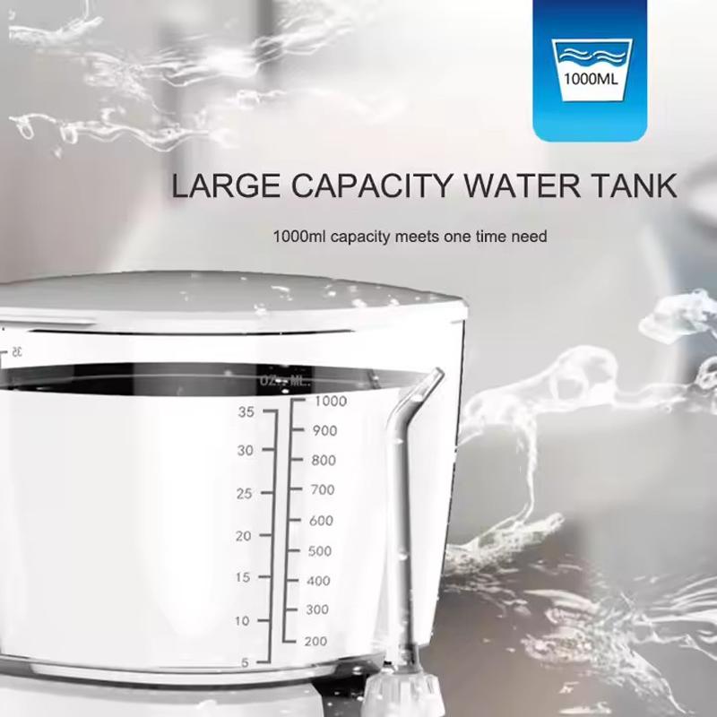 Electric Oral Irrigator 1000ml Large Water Tank Oral Hygiene Flossing Water Dental Jet Flosser Household Teeth Cleaner 6 Tips