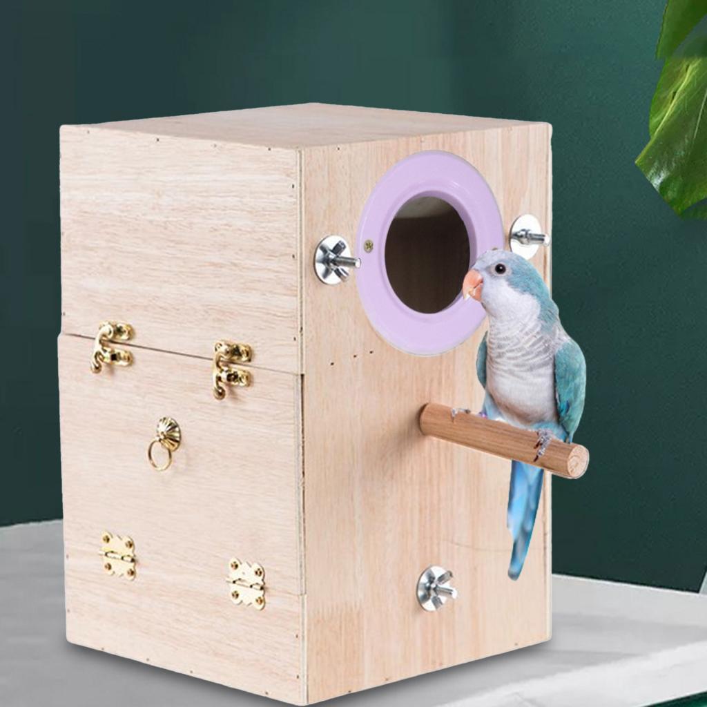 Parrot Breeding Box Birdhouse Wooden Birdhouse for Cockatoo Parakeet Garden