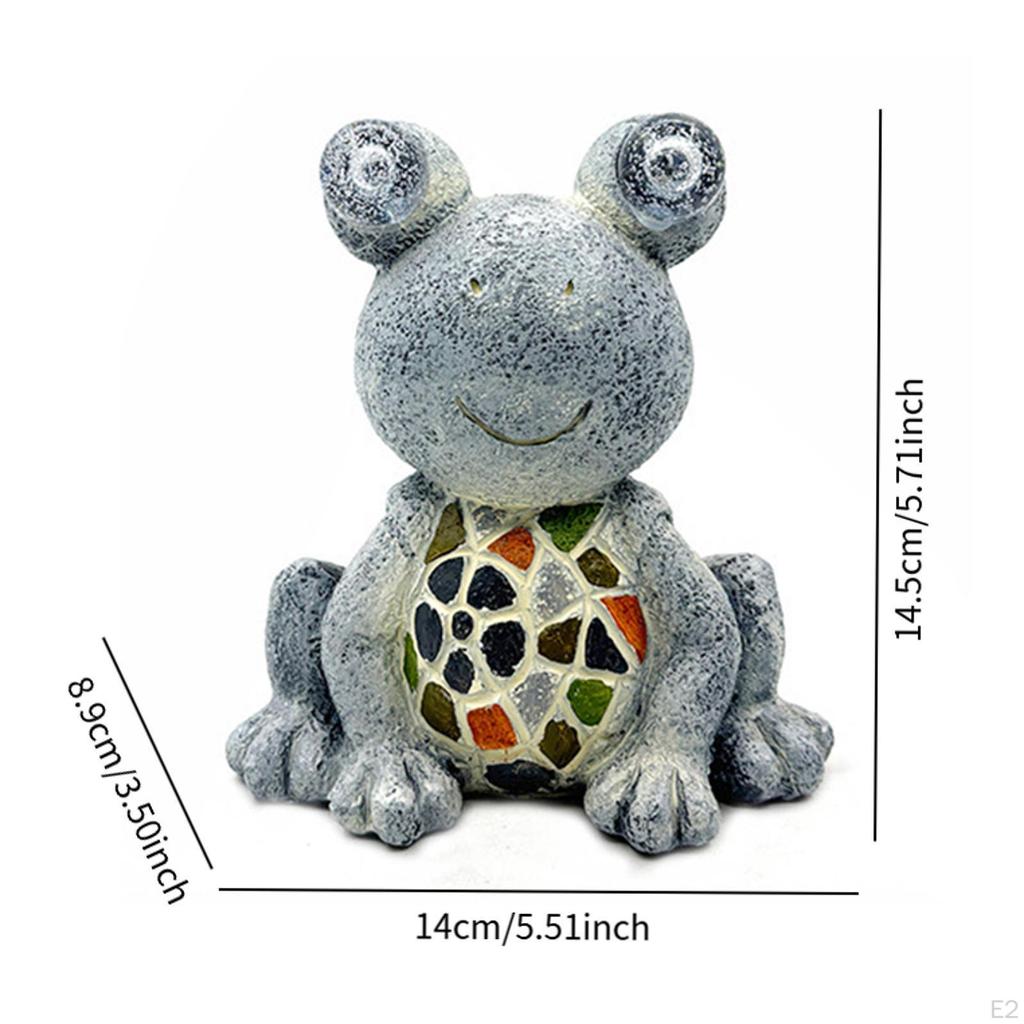 Turtle Frog Garden Statue Figurines Solar Power Lights Housewarming Gifts Miniature Statues for