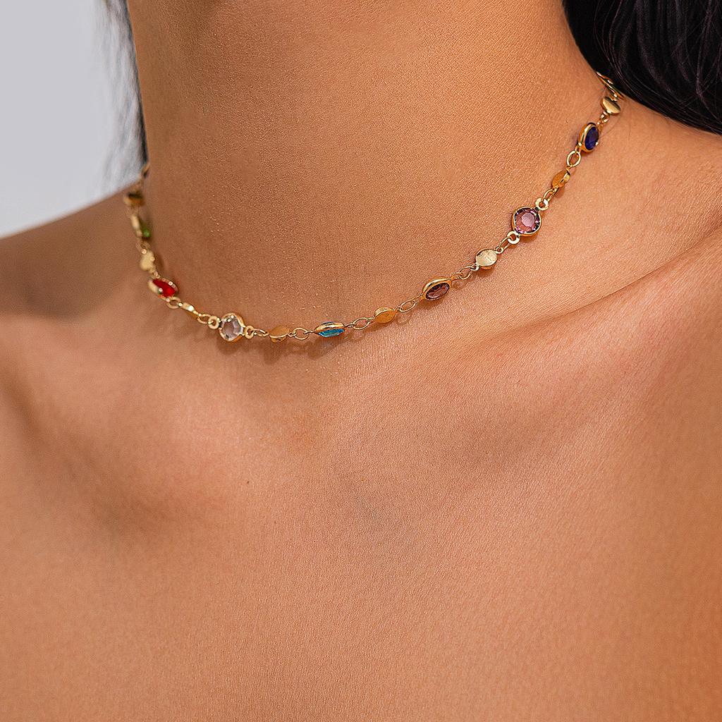 Elegent Colorful Crystal Chain Jewelry Set for Women Bracelets Earrings Tassel Necklace Adjustable Charm Waist Chain Y2K Jewelry
