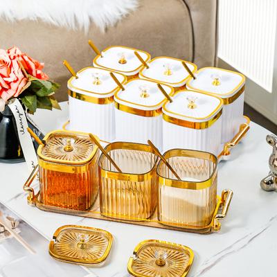 Seasoning Box Household Kitchen Seasoning Jar Combination Set Salt MSG Seasoning Bottle Jar Light Luxury Storage Seasoning Salt Jar