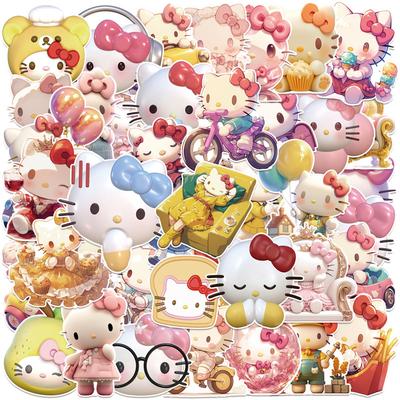 50 Pezzi Hello Kitty Gatto Anime Cartone Animato Graffiti Adesivi Telefono Chitarra Laptop Notebook Valigia Tazza Impermeabile Adesivi Decalcomanie Giocattoli