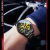 OLEVS Creative Wheel Men's Luxury Watch Waterproof Rotary Sport Car Rim Watch Luminous Fashion Quartz Wristwatches