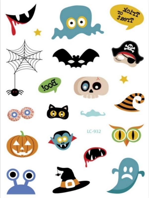 

Hot Waterproof Halloween Tattoo Stickers Masquerade Death Spirit Face Stickers Funny Tattoo Temporary Tattoo Stickers Two Styles