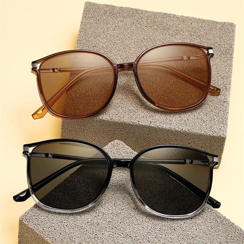 Luxury Color Changing Sunglasses for Women Men Fashion Photochromic Reading Glasses Far Sighted Eyewear To+4 0 Trendy Outdoor