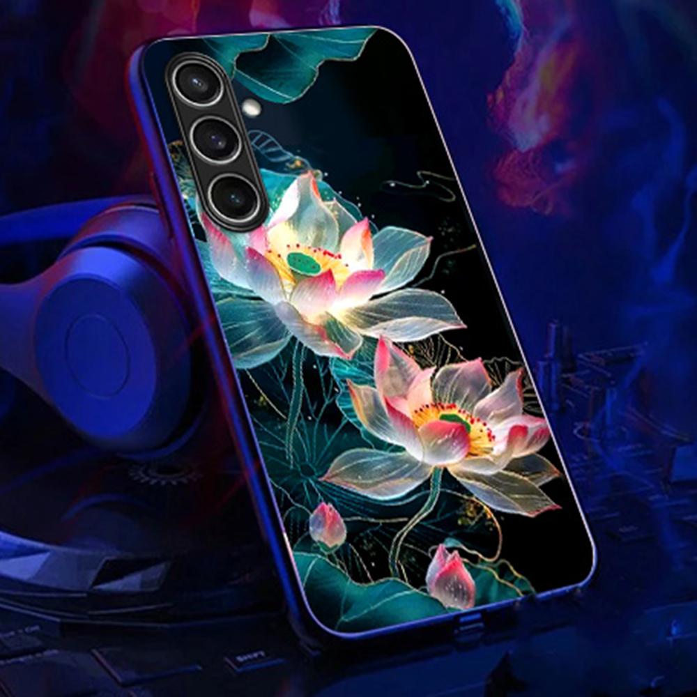 For Samsung Galaxy A16 5G/A16 4G Case Call Flash Series Pattern Printing Tempered Glass+TPU Combo Phone Case