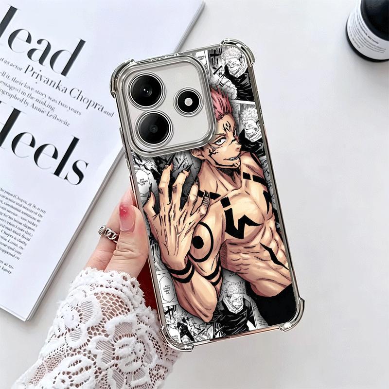 Anime Ryomen Sukuna JUJUSU Plating Phone Case For Xiaomi Redmi Note 14 15 Pro Plus 13 12 11 11S 11T 10 9S 9 5G Anti-Fall Airabag