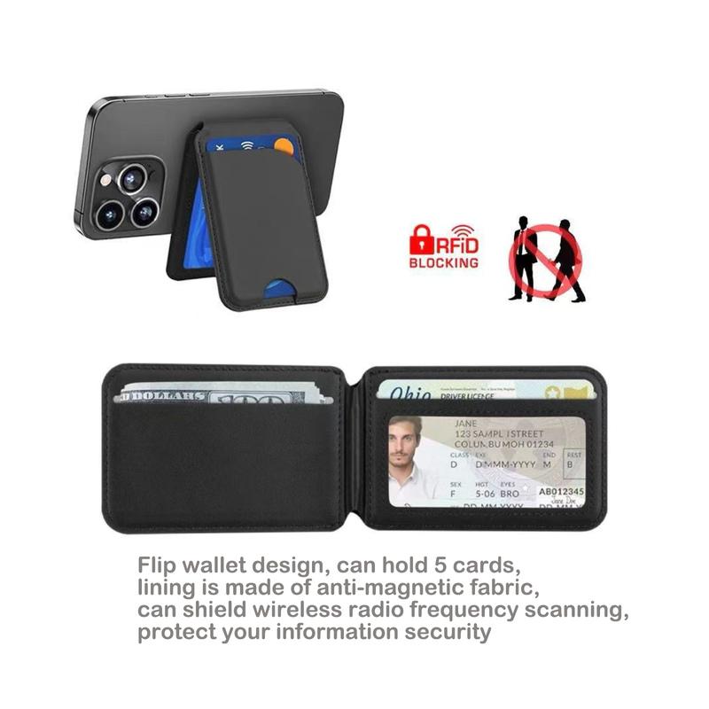 Magnetic Wallet Card Holder For IPhone 16 Pro Max/15Pro/14Pro/13/12 Series Compatible With Magsafe Contains 5 Card Slots Design