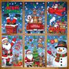 8 Sheets/Set Christmas Window Stickers Non-adhesive Snowflake Santa Claus Window Decals Reindeer Penguin Snowman Static Clings for Indoor Outdoor