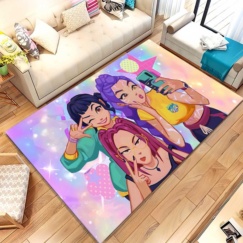 K-Pop Demon Hunters Golden Saja Boys Living Room Non-Slip Area Rug Soft Carpet for Bedroom Playroom Sofa,Home Decor Doormat