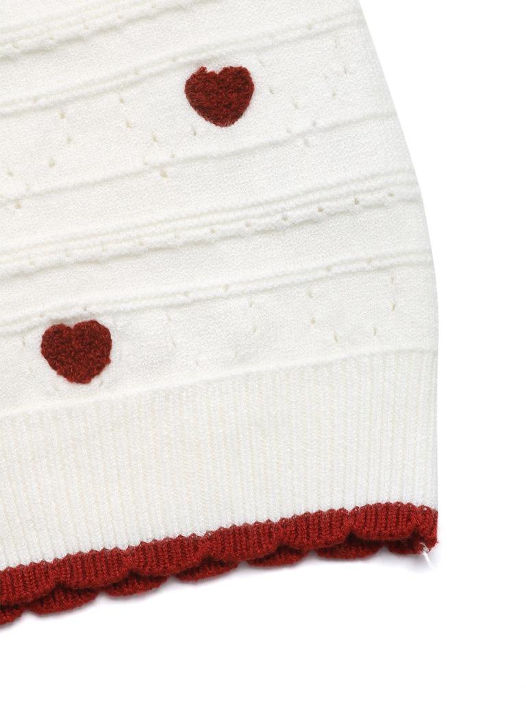 2026 Autumn/Winter Elegant European and American Cross Love Jacquard Color Block Cardigan Sweater for Women