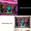 Psychedelic Wizard Tapestry: Vibrant Neon Wall Art for an Enchanting, Magical, and Unique Decor Statement Piece