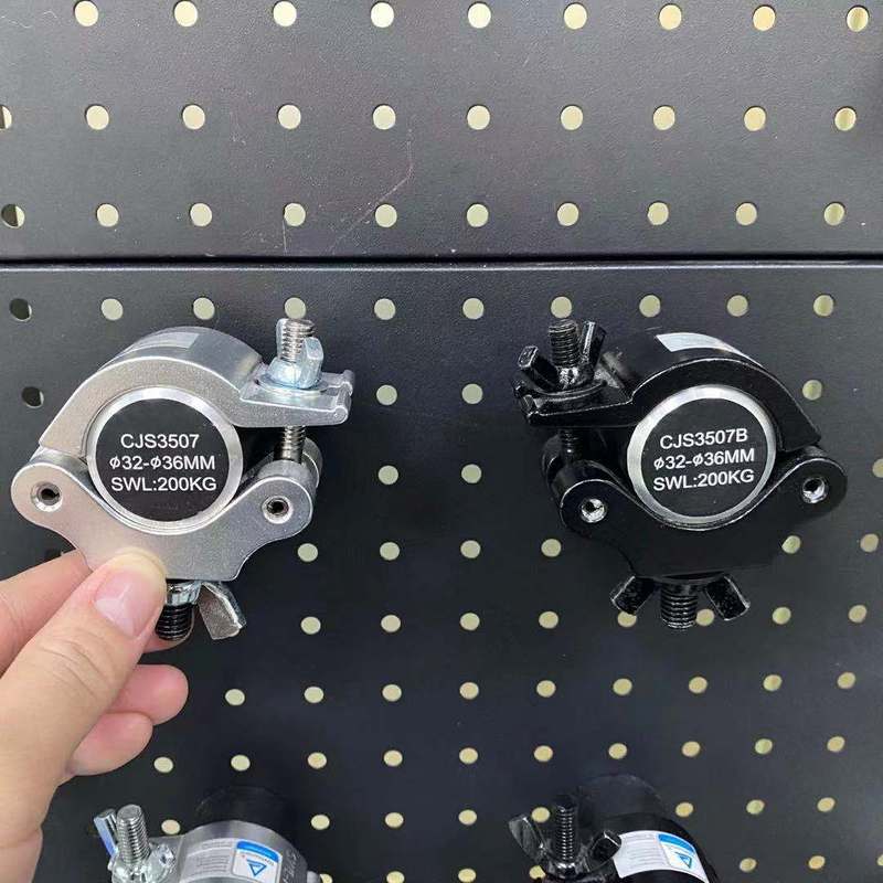 4er-Pack JR Klemme H Aluminium Traversenkupplung LED Par Bühnenlicht Schnellverschluss Haken für Rohr 32-35mm 200kg Heavy Duty Silber