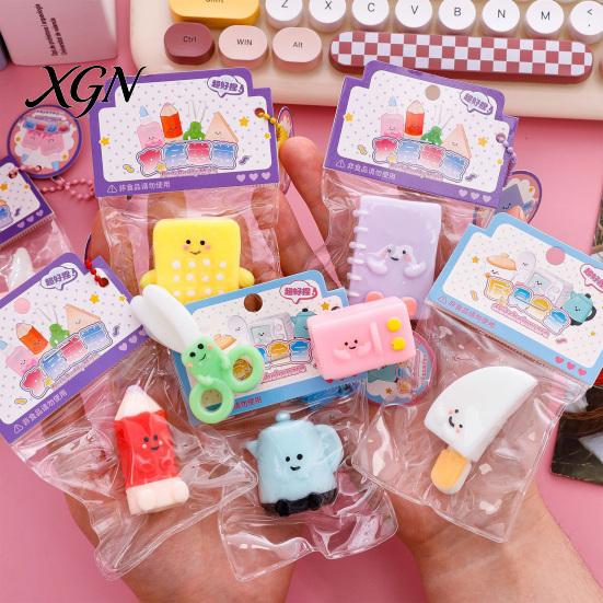 Elastic Stress Toy Cartoon Stationery Squeeze with Bell Ball Chain Relief Anxiety ReliefStress Slow Rising Kitchenware Sensory Fidget Decompression
