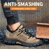 Fashion Men's Steel Toe Safety Shoes Man Waterproof Anti-slip Work Shoes Leather Sports Work Sneakers Winter Safety Work Boots for Men