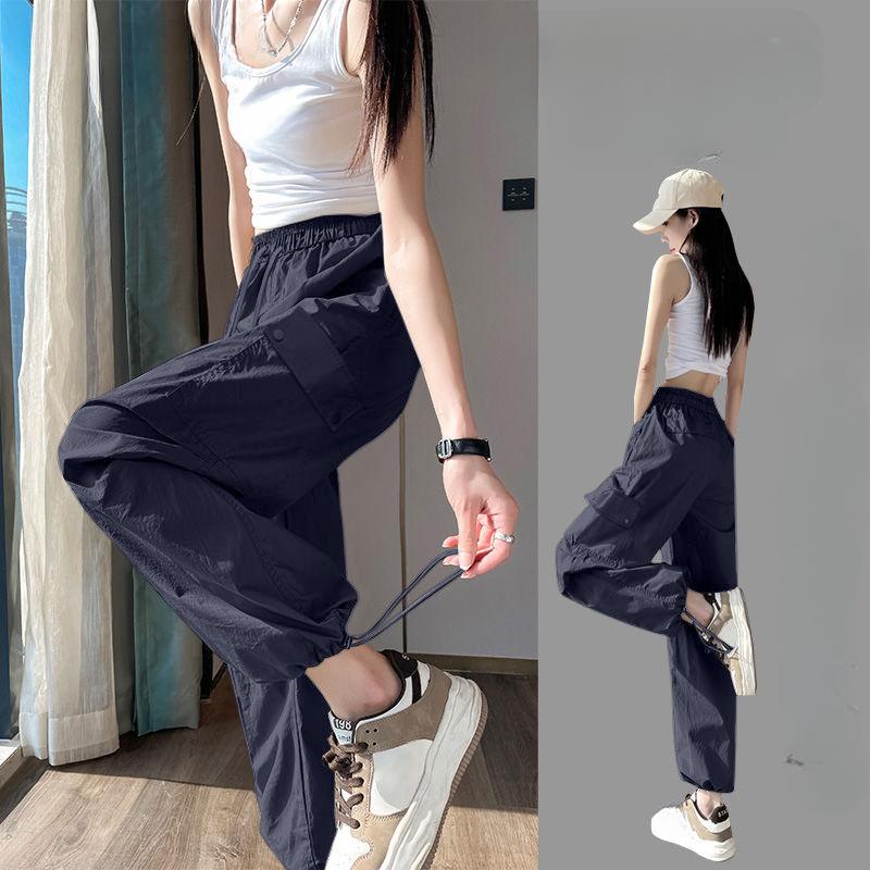 Women's High Waist Purple Workwear Pants Spring Summer Quick Dry Pants Petite American Leisure Sports Pants