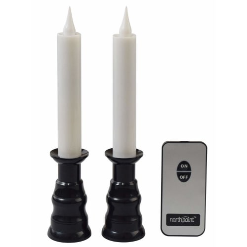 Remote Controlled Candles, Flickering II, 1 Pair, Black, 6157000100014
