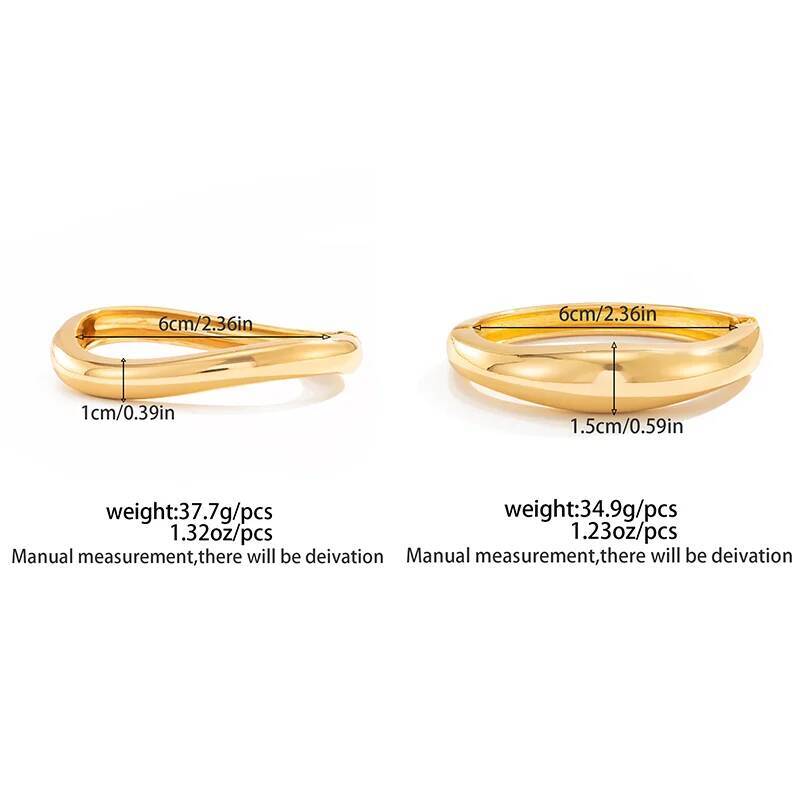 SHIXIN Minimalist Irregular Smooth Metal Open Bangle for Women Hip Hop Geometric Gold Color Stacked Bracelet New Trendy Jewelry