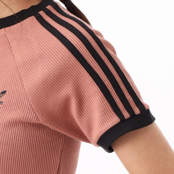 Adidas Originals Trei Dungi Slim Mânecă Scurtă 30 Maro [adidas Originals] Tricou J/L