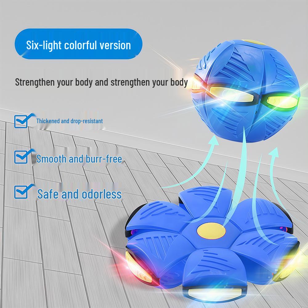 Glowing Flying Saucer Step-On Deformation Bouncy Ball - Interactive Parent-Child Toy