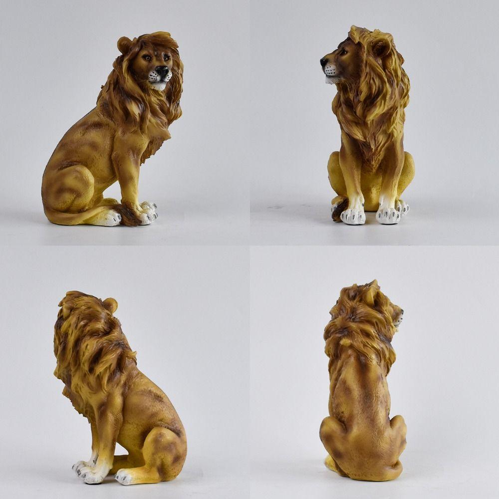 Retro Animal Ornament Luxury Miniatures Figurine Sculpture Crafts Lion Statue  Entrance