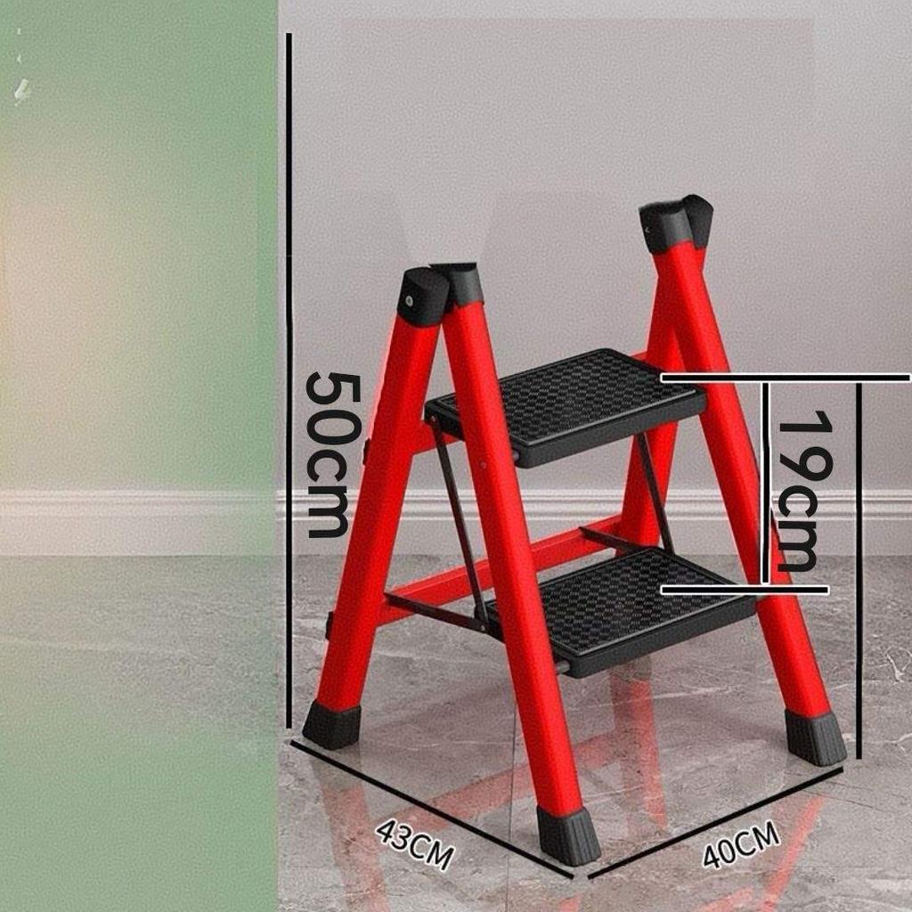 Multifunctional Indoor Carbon Steel Folding A-Frame Ladder: Telescopic, Thickened, Mobile Step Staircase