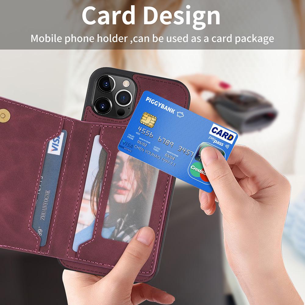 Premium Leather Phone Case for iPhone 13 Pro Max and Samsung S22 - Multi-functional and Protective Apple Skin-feel Design
