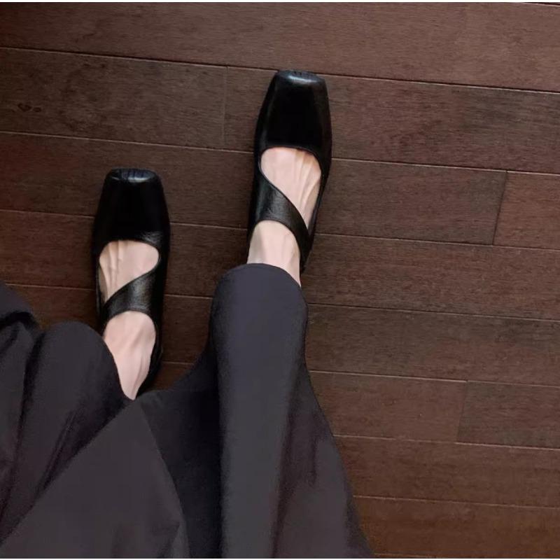 Fashion Fashion Mary Janes Women Pumps Comfortable Genuine Leather Ankle Strap Thick High Heels Shoes Retro Square Toe Women Shoes