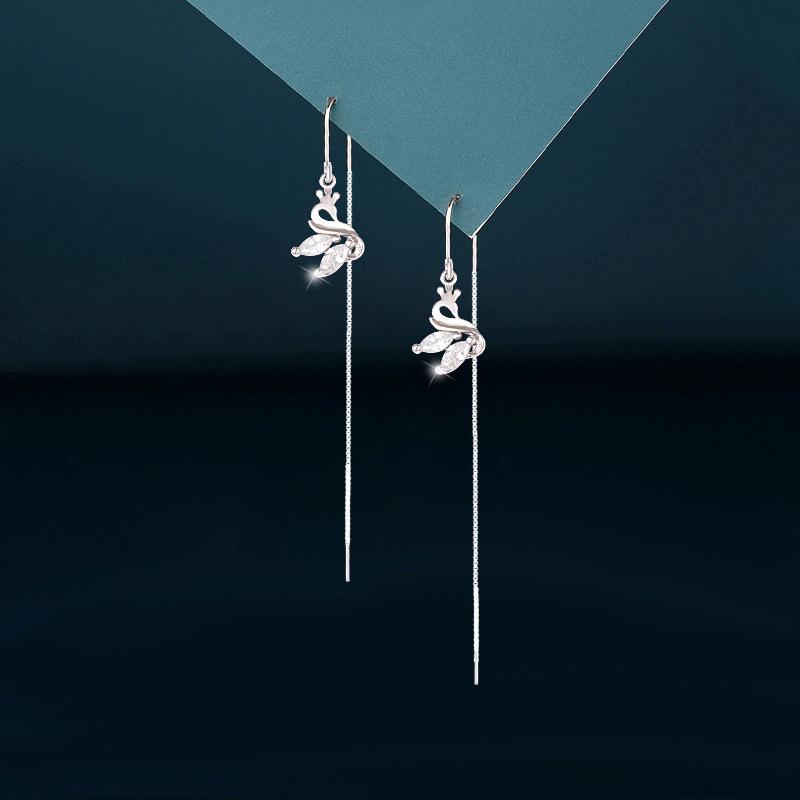 S925 Sterling Silver Swan Tassel Earrings - 2026 Korean Style: Long, Versatile, Fashionable for Women