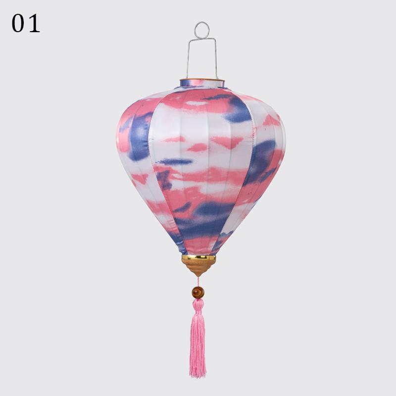 12/14 Zoll traditionelle chinesische Hängelaterne aus Satinseide, Blumenlaterne, Aufführungen, Party, Frühlingsfest, Außendekoration