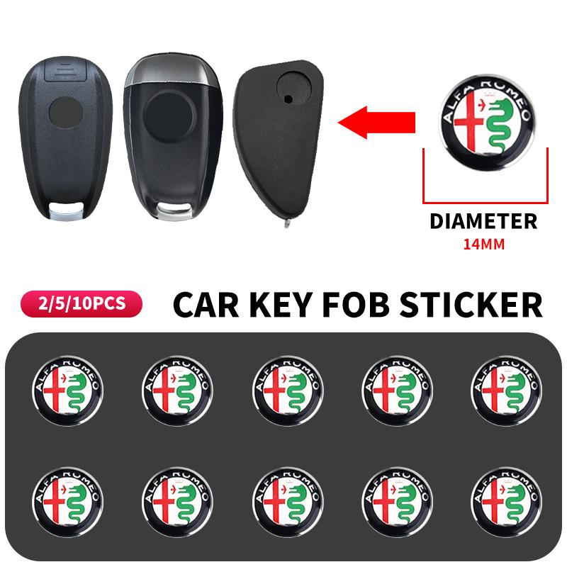 Jlsz2 2/5/10Pcs Car Remote Key Logo Metal Emblem Stickers For Alfa Romeo Giulia Stelvio Giulietta 159 147 156 166 Car Accessories
