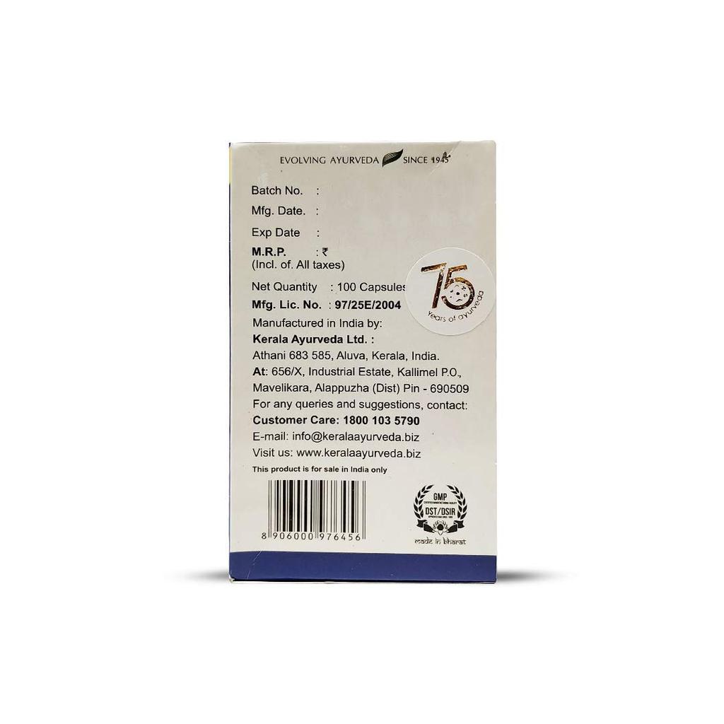 Kerala Ayurveda Cervigest Capsule 100 Count for Neck Shoulder Back Pain Muscle Relief