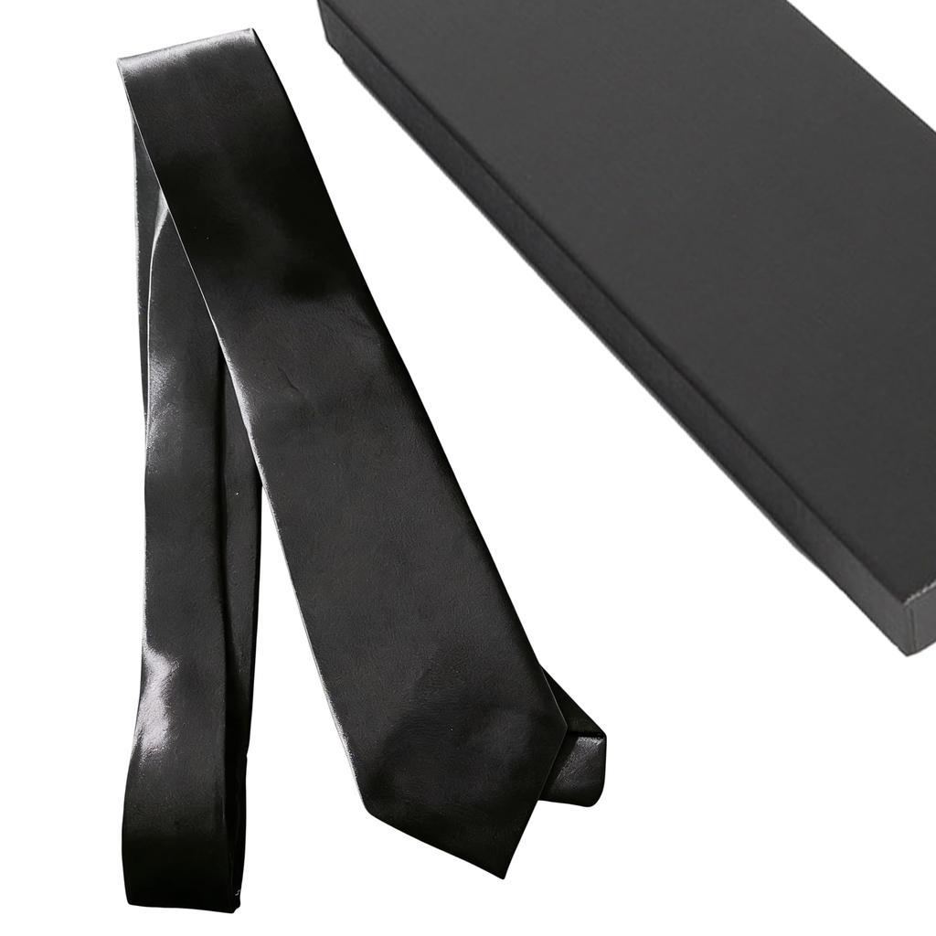 [DEVENTORZ] Men's Black Plain Tie, Hand-tied, for Formal Occasions, Funerals, Memorial Services, Wakes, and Other Mourning Occasions, with Tie and