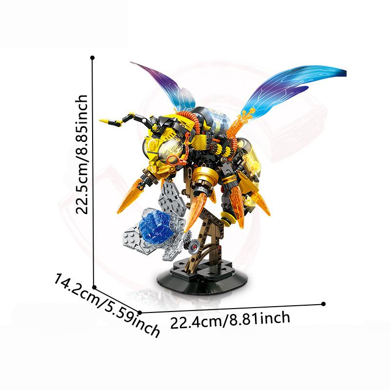 SEMBO BLOCK Mecha Series Building Blocks MOC Glowing Bee Jellyfish Model Building Bricks Ornament Boys Toy Kids Halloween Gifts