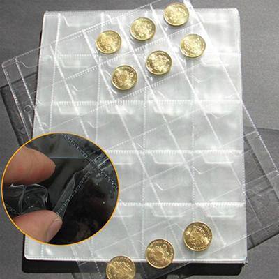 20/30/42 Pockets Clear Ring Coin Holder Album Badge Per Page Money Collection