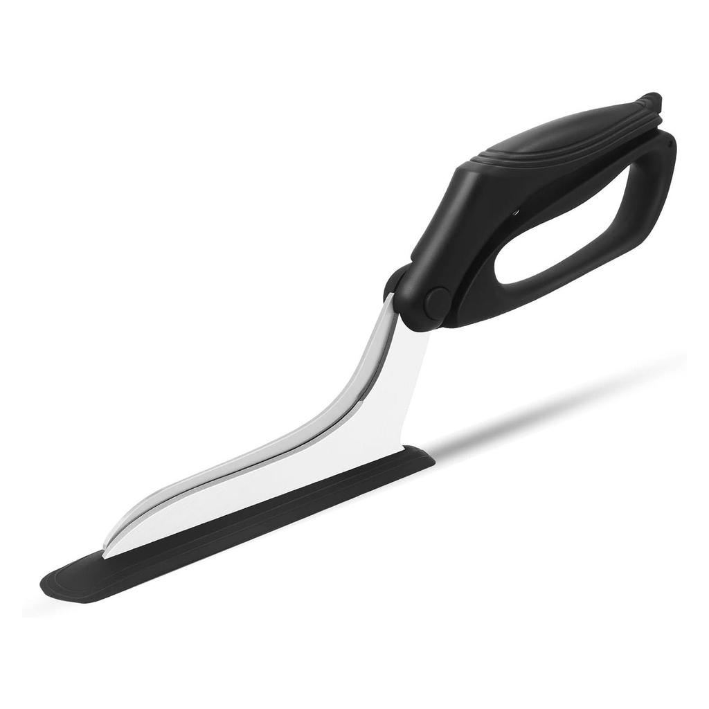 Pizza Scissors, Pizza Cutter Scissors with Firm Base and Comfortable Grip, Food Grade Stainless Steel Blades, Sharp Cutting Blades, Black