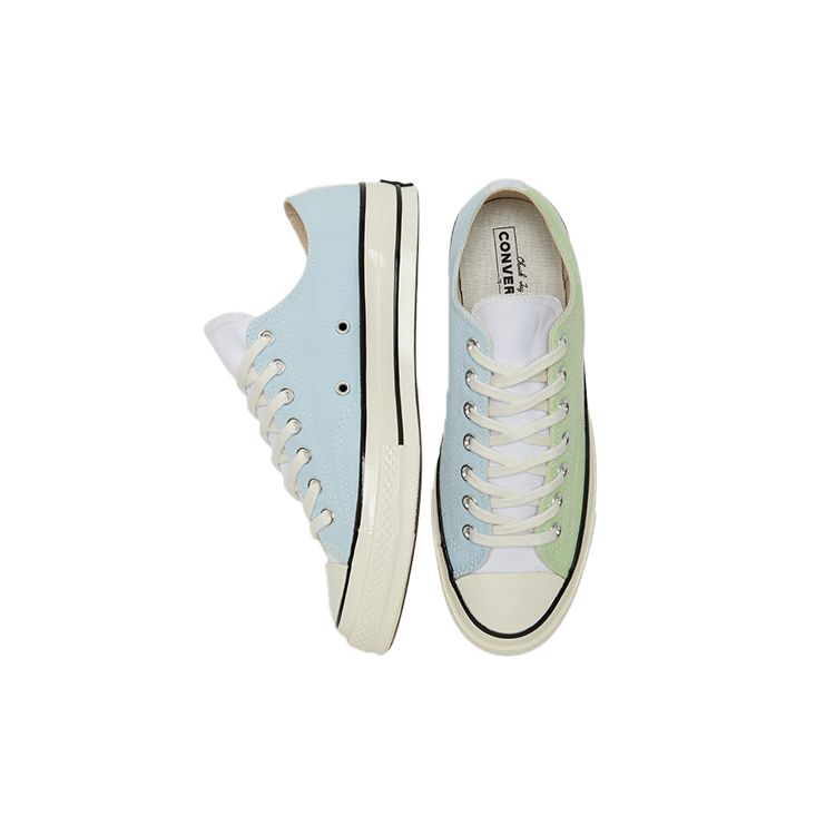 Converse Chuck 70 Low Tri-Panel Unisex Sneakers Green Chambray-Blue Spring-Green 170959C