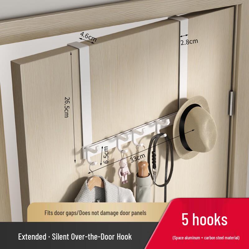 No-Drill Over-the-Door Coat Rack & Storage Hook