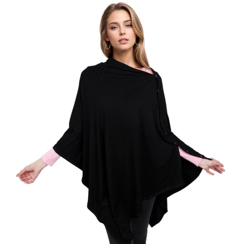 Breathable Breastfeeding Poncho Button Closure Nursing Shawl Breastfeeding Cover