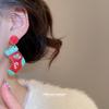 Silver Needle Acrylic Snowman & Star Christmas Earrings for Women - Elegant Festive Jewelry