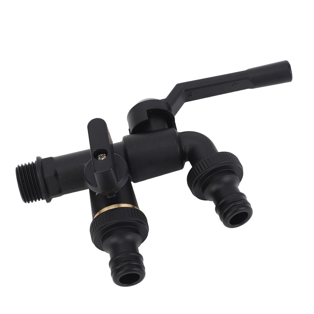 Doppelhahn-Wasserhahn-Set für den Außenbereich 3/4-Zoll-Einlass 25 mm 2 Auslässe Wandmontage Messing Frostsicher