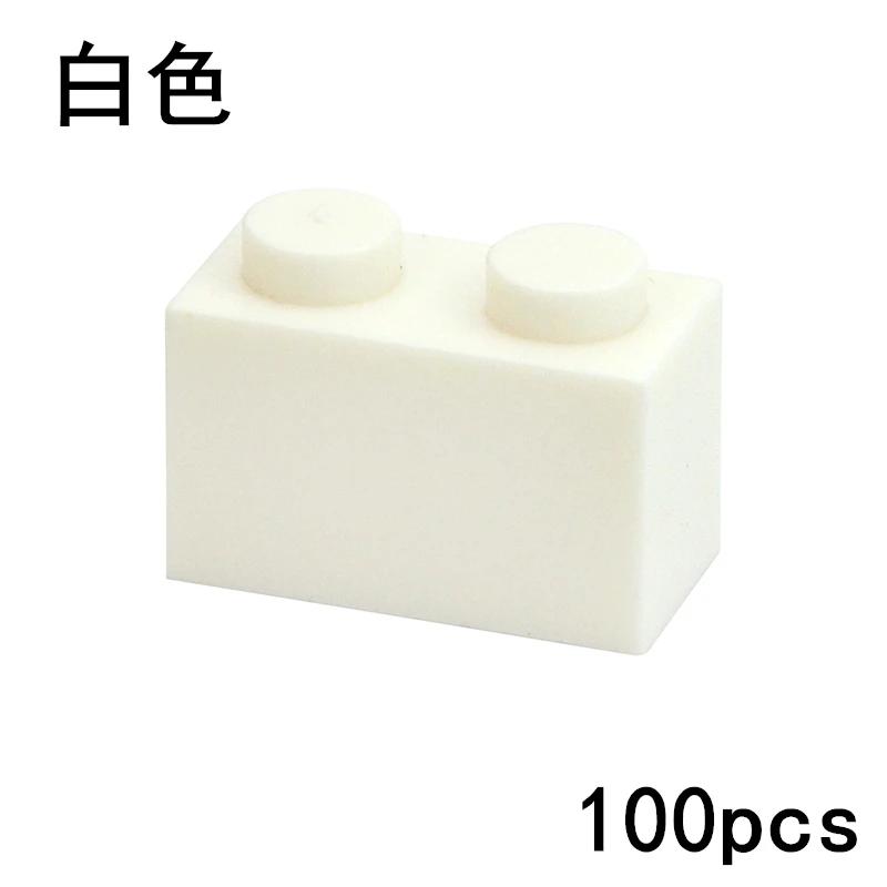 100pcs Bricks Compatible 3004 1x2 Dots DIY Building Blocks Thick Figures Brick Educational Creative Construction Toys For Kids