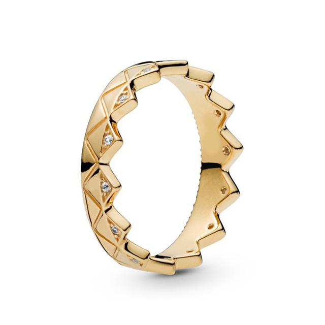 Anel Empilhável Cor Ouro Estilo Europeu Coroa Flor Anel de Dedo Para Mulheres Esposa Joia de Casamento Noivado Oferta Especial