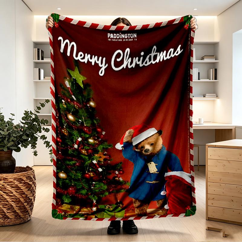 Paddington Bear Print Blanket - Soft & Comfortable, for Bedroom, Travel, Sofa, Home Decoration - Birthday Christmas Gift for Friend
