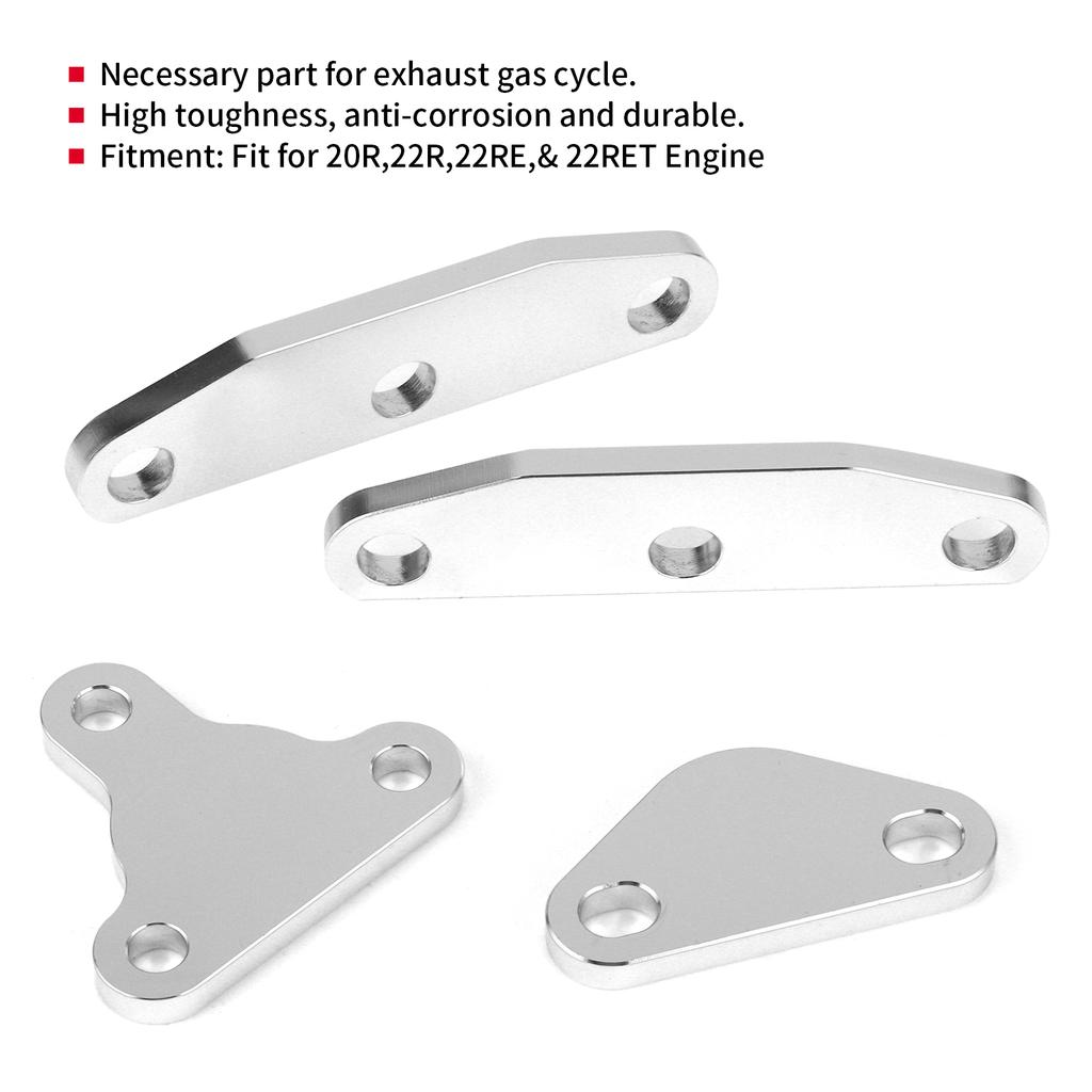 Premium Aluminum Alloy EGR Block Off Plate, Improve Vehicle Performance with Exhaust Off Plate for 20R,22R,22RE & 22RET Engine, Fit, &