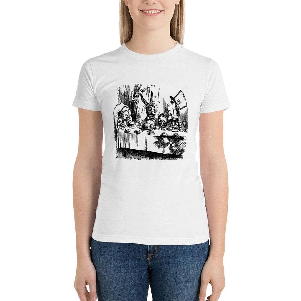 The Mad Hatter'S Tea Party T-Shirt Summer Tops Lady Clothes Women'S Summer Blouses 2024