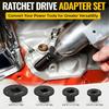 Low Impact Socket Adapter Set, 4 Piece Metal Square Size Change Kit with Detent Ball Locking for Vehicle Repair, Garage Service and Daily Maintenance