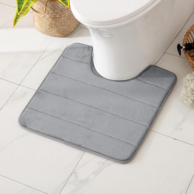 Bathroom Rug with a Cutout for the Toilet for the Bathroom Anti-Slip Mat